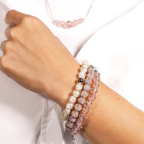 Immergrün | 925 Sterling Silber | Glühwürmchen-Glasarmband